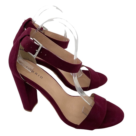 Torrid Ankle Strap Heel Sandal Wine Size 10W - Picture 4 of 12